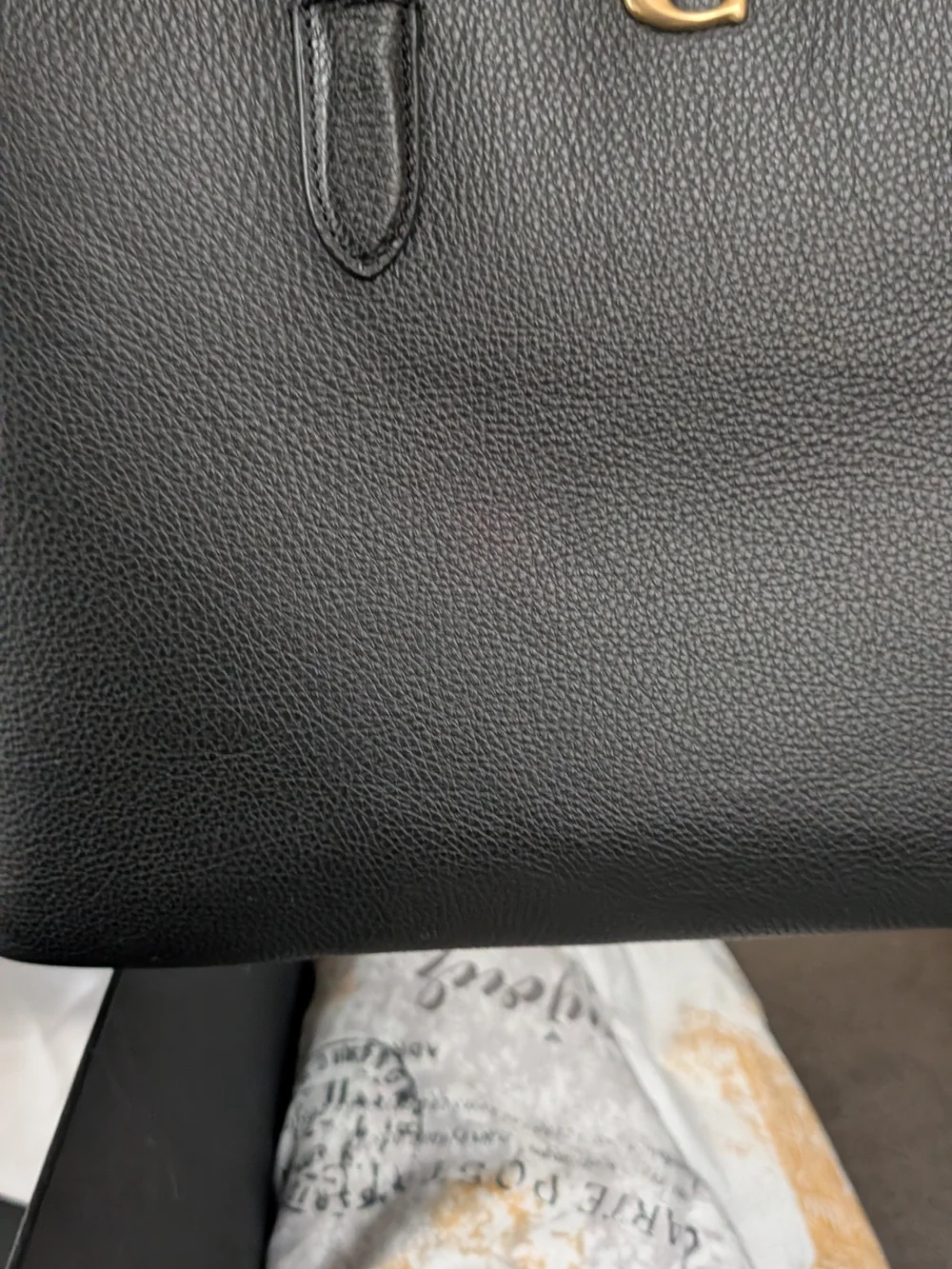 Coach Black Pebbled Leather Satchel with Gold Accents